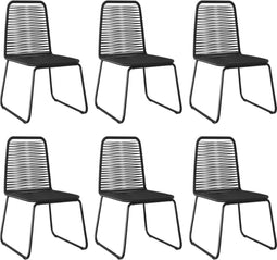 vidaXL - Tuinstoelen - 6 - st - poly - rattan - zwart
