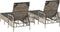 vidaXL - Ligbedden - 2 - stuks - met - Kussens - en - Tafel - Lichtgrijs - Poly - Rattan