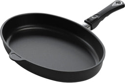 AMT Gastroguss Ovale vispan - gietaluminium - Lotan® anti-aanbaklaag - 41 x 27 cm - inductie en ovenbestendig