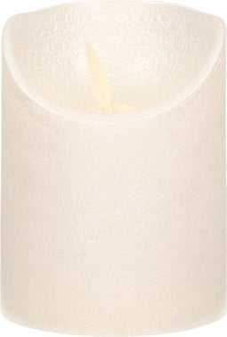 Anna's Collection Stompkaars - LED - parel creme - H10 cm - bewegende vlam - kaars