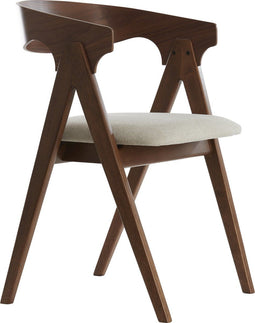 Alosno eetkamerstoel - hout bruin+beige