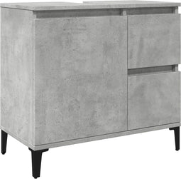 vidaXL - wastafelkast - 65x33x60 - cm - bewerkt - hout - betongrijs