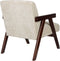 Housecraft Living Panadero Fauteuil met armleuning Hout Bruin donker/ Beige