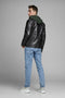 JACK&JONES JJEROCKY JACKET NOOS - Heren Jas - Imitatie leer - Zwart - Maat S