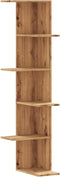 vidaXL - Hoekwandschap - 36,5x36,5x140 - cm - bewerkt - hout - artisanaal - eiken