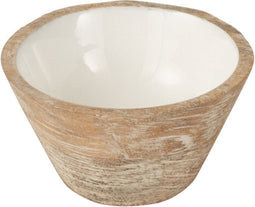 J-Line kom Mango - hout - wit - small - 2 stuks