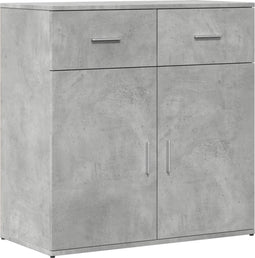 vidaXL - Dressoir - 79x38x80 - cm - bewerkt - hout - betongrijs