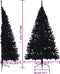 vidaXL - Kunstkerstboom - met - standaard - half - 180 - cm - PVC - zwart