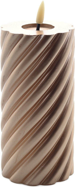 swirl led kaars metallic champagne 15x7,5cm