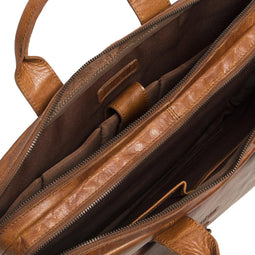 Justified Leren Laptoptas 15 inch Everest 2-Vaks Cognac