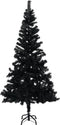vidaXL - Kunstkerstboom - met - verlichting - en - kerstballen - 150 - cm - PVC - zwart