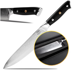 VDN Elegance - Koksmes 21 cm - Damaststaal zwart handvat