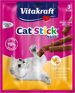 Vitakraft Catstick Mini - Gevogelte/Lever - Kattensnack - 3 sticks