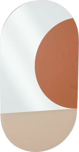 Mica Decorations Avilo - Wandspiegel - Ovaal abstract ontwerp - Donkerrood - L58 x B31 cm