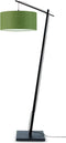 GOOD&MOJO Vloerlamp Andes - Zwart/Groen - 72x47x176cm - Scandinavisch,Bohemian - Staande lampen voor Woonkamer - Slaapkamer