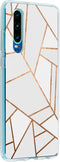 Hoesje Geschikt voor Huawei P30 Hoesje Siliconen - Design Backcover siliconen - Meerkleurig / White Graphic