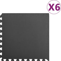vidaXL - Vloermatten - 6 - st - 2,16 - ㎡ - EVA-schuim - zwart