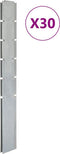vidaXL - Schuttingpalen - 30 - st - 160 - cm gegalvaniseerd - staal - zilverkleurig