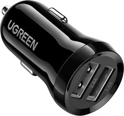 Ugreen 50875 - Autolader met 2 USB-poorten - Snel opladen 24W - Zwart
