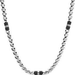 Fossil JF03314040 - Herenketting - 45 cm - Gourmette met fantasiehanger