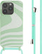 imoshion Hoesje Geschikt voor iPhone 15 Pro Hoesje Met Koord - imoshion Siliconen design hoesje met koord - Groen / Retro Green