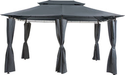 Beliani COLOS - Tuinpaviljoen - Grijs - Staal