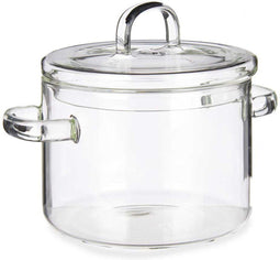 Vivalto Kookpan met deksel - borosilicaat glas - 1.8 L - D15 x H15 cm - transparant
