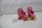 Nijdam Chevron - Rolschaatsen - Retro PVC leer - Fuchsia/Oranje/Geel - 37/38