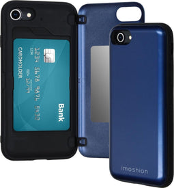 iMoshion Hoesje Geschikt voor iPhone SE (2022) / SE (2020) / 8 / 7 Hoesje Met Pasjeshouder - iMoshion Backcover met pashouder - Donkerblauw