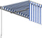 vidaXL - Luifel - handmatig - uittrekbaar - met - rolgordijn - 6x3 - m - blauw - en - wit
