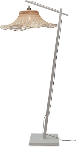 GOOD&MOJO Vloerlamp Ibiza - Bamboe Wit/Naturel - 83x65x176cm - - Staande lampen voor Woonkamer - Slaapkamer