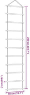 vidaXL - Wanddecoratie - laddervormig - 50x200 - cm - naturel - tak