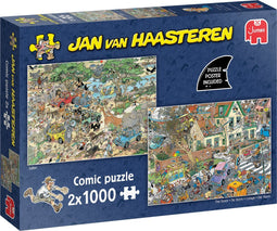 Jan van Haasteren - Safari & Storm - 2-in-1 puzzel - 2 x 1000 stukjes (2 stuks)