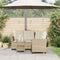 vidaXL - Tuinbank - met - tafel - en - kussens - L-vormig - beige - poly - rattan