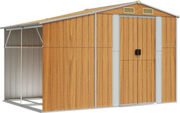vidaXL - Tuinschuur - 277x192,5x179 - cm - gegalvaniseerd - staal - lichtbruin