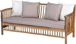 Exotan Bamboo Tuinbank Incl Kussens - Bamboe - Naturel - 86x185x80