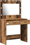 vidaXL - Kaptafel - met - LED - Verlichting - Oud - Hout - 78,5x41x135 - cm