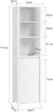 SoBuy BZR102-W - Badkamerkast - Witte Hoge Kolomkast met 3 Planken - 45 x 35 x 171 cm