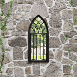 vidaXL - Tuinspiegel - 70x30 - cm - ijzer - zwart