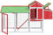 vidaXL - Kippenhok - 193x65x117 - cm - massief - grenenhout - rood