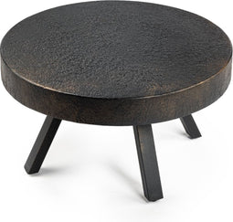 Furntastik Pozzuoli Salontafel rond 58 cm, Lava, vintage zwart