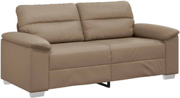 vidaXL - Tweezitsbank - 140 - cm - kunstleer - cappuccinokleurig
