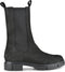 PS Poelman Lynn - Dames Chelsea Enkellaarzen - Nubuck leer met elastiek - Zwart - Maat 41
