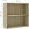 vidaXL Boekenkast met 2 schappen 80x30x76,5 cm spaanplaat sonoma eiken