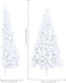 vidaXL - Kunstkerstboom - met - verlichting - en - kerstballen - half - 180 - cm - wit