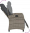 vidaXL - Tuinstoelen - 2 - st - verstelbaar - met - voetensteun - poly - rattan - grijs