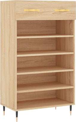 vidaXL - Schoenenkast - 60x35x105 - cm - bewerkt - hout - sonoma - eikenkleurig