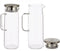 Glazen sapkan/schenkkan karaf met luxe deksel van 1,2 liter - Formaat: 14 x 9,2 x 25,5 cm - Materiaal borosilicaatglas