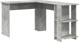 vidaXL - Hoekbureau - met - Opbergruimte - Betonnen - Grijs - 140x113,5x75cm