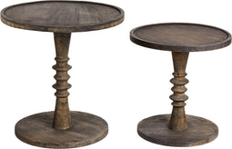 THALIA - Bijzettafel - Donkerbruin - Mangohout